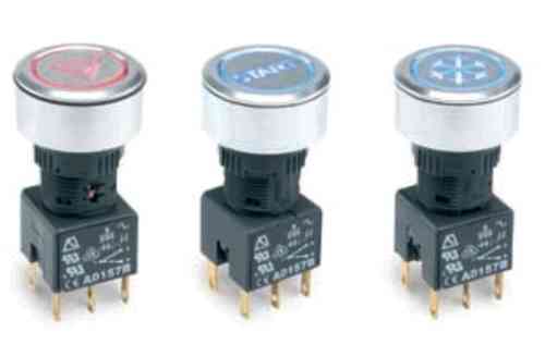 A1PCA1Y203J503; Apem Switch;A1 Series;Engraved aluminium flush mounting pushbuttons;