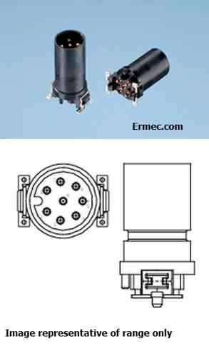 ERNI M12 Connectors male Termination: SMT 8 pins